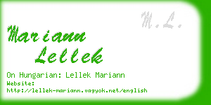 mariann lellek business card